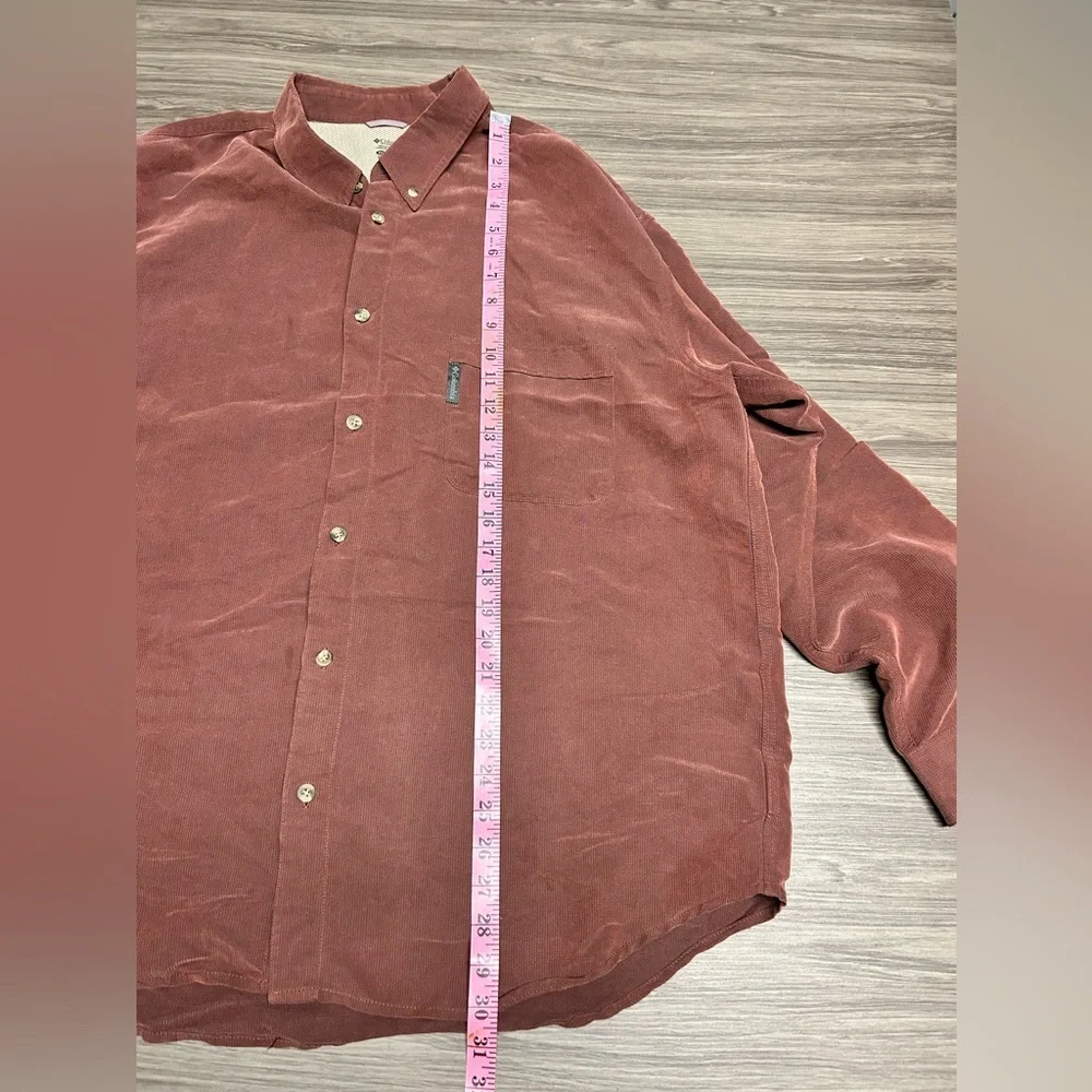 Columbia Button Up Shirt Mens Size 2XL  Copper Brown Omni-Shade Pocket - Picture 5 of 7